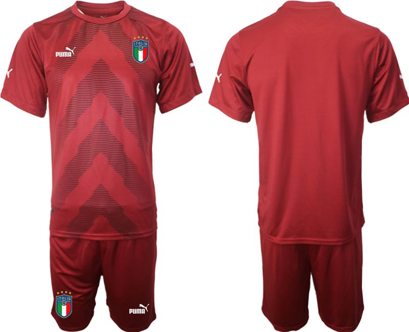 Men 2022 World Cup National Team Italy red goalkeeper blank Soccer Jersey